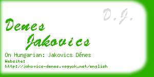 denes jakovics business card