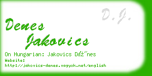 denes jakovics business card